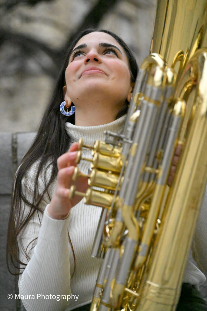 Euphonium musician marketing photos captured by Maura Photography